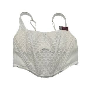 Adore Me Women's Roxi Bustier Corset Bra Size 36D Bright White NEW
